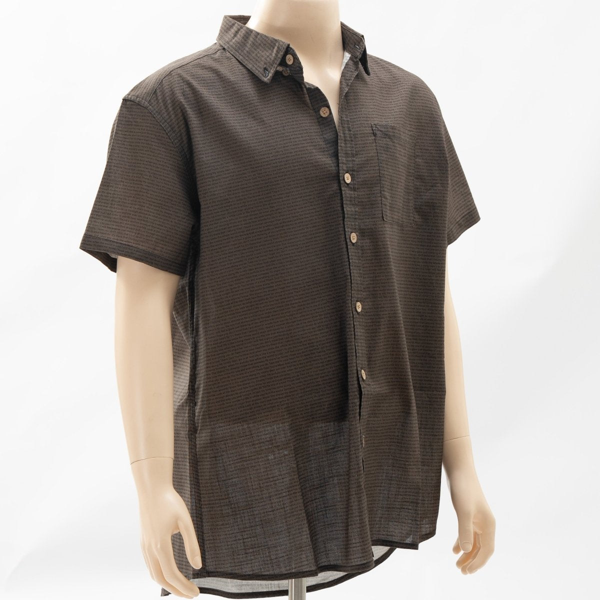 Men's Linen Textured Cotton Short Sleeve Shirt - TuneInk