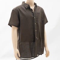 Men's Linen Textured Cotton Short Sleeve Shirt