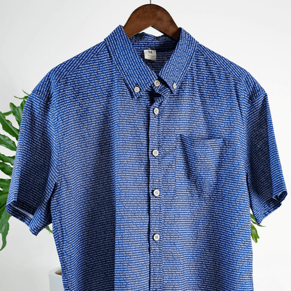Men's Linen Textured Cotton Short Sleeve Shirt - TuneInk