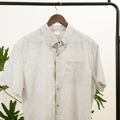Men's Linen Textured Cotton Short Sleeve Shirt - TuneInk