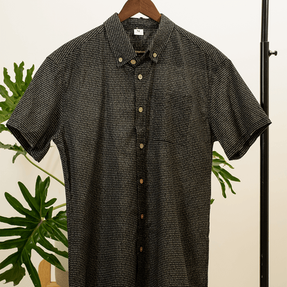 Men's Linen Textured Cotton Short Sleeve Shirt - TuneInk
