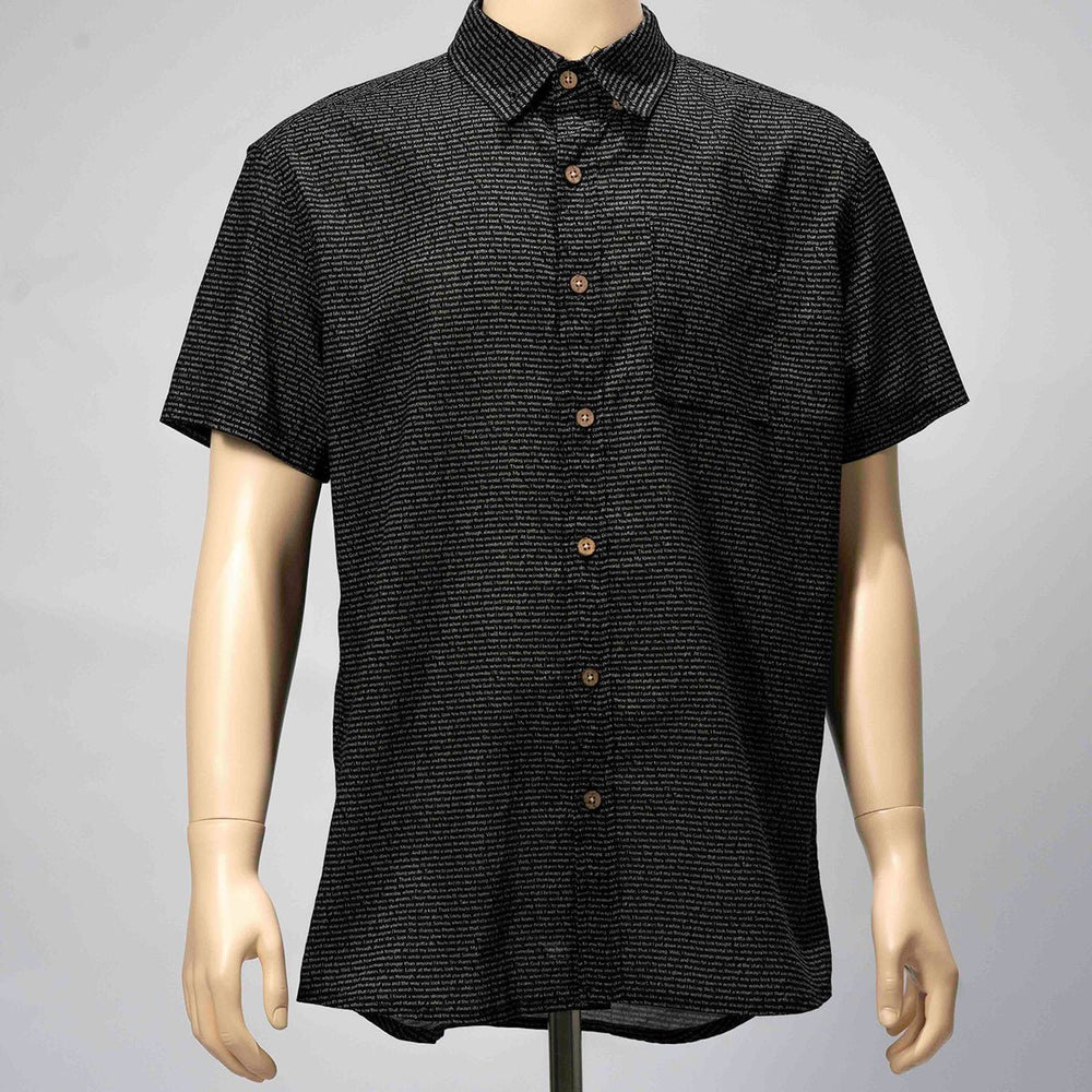 Men's Linen Textured Cotton Short Sleeve Shirt