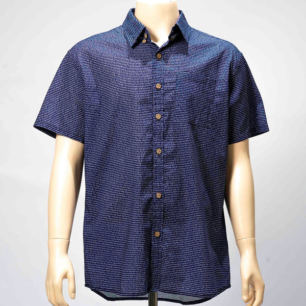 Men's Linen Textured Cotton Short Sleeve Shirt
