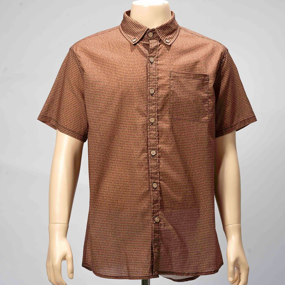 Men's Linen Textured Cotton Short Sleeve Shirt