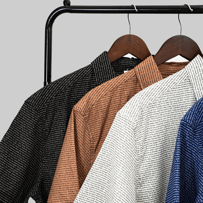 Men's Linen Textured Cotton Short Sleeve Shirt