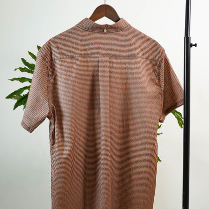 Men's Linen Textured Cotton Short Sleeve Shirt