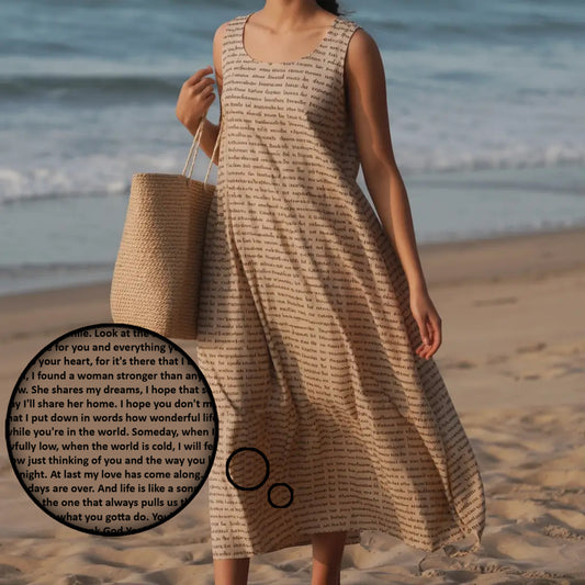 Women's Linen-Textured Cotton Sleeveless Dress
