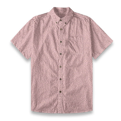 Men's Linen-Look Textured Cotton Short Sleeve Button-Up Shirt