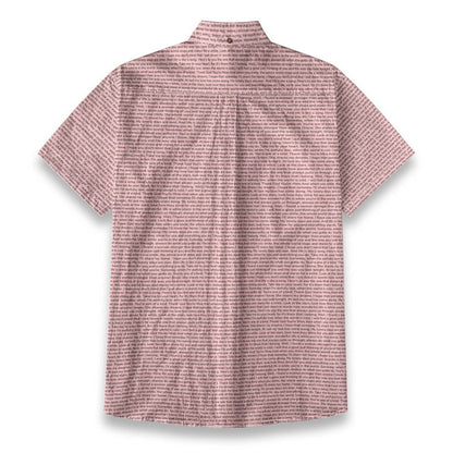 Men's Linen-Look Textured Cotton Short Sleeve Button-Up Shirt