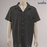 Men's Linen Textured Cotton Hawaiian Shirt