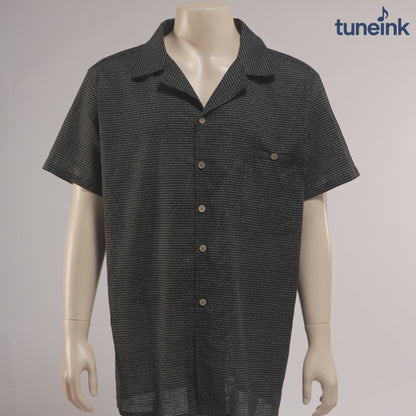 Men's Linen Textured Cotton Hawaiian Shirt