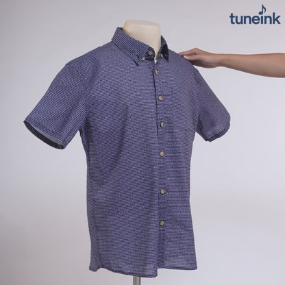Men's Linen Textured Cotton Short Sleeve Shirt