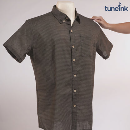 Men's Linen Textured Cotton Short Sleeve Shirt