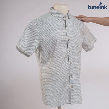 Men's Linen Textured Cotton Short Sleeve Shirt