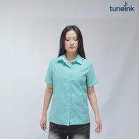 Women's Linen Textured Cotton Short Sleeve Shirt