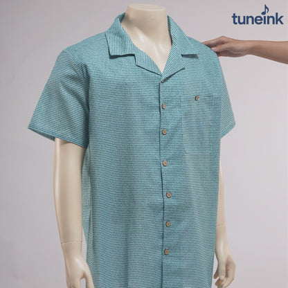 Men's Linen Textured Cotton Hawaiian Shirt