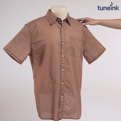 Men's Linen Textured Cotton Short Sleeve Shirt