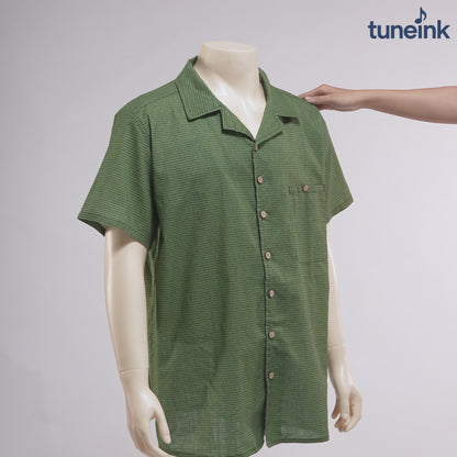 Men's Linen Textured Cotton Hawaiian Shirt