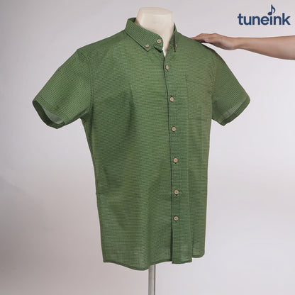 Men's Linen Textured Cotton Short Sleeve Shirt