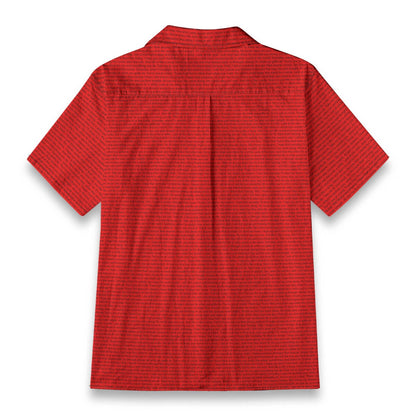 Men's Linen-Look Textured Cotton Hawaiian Shirt