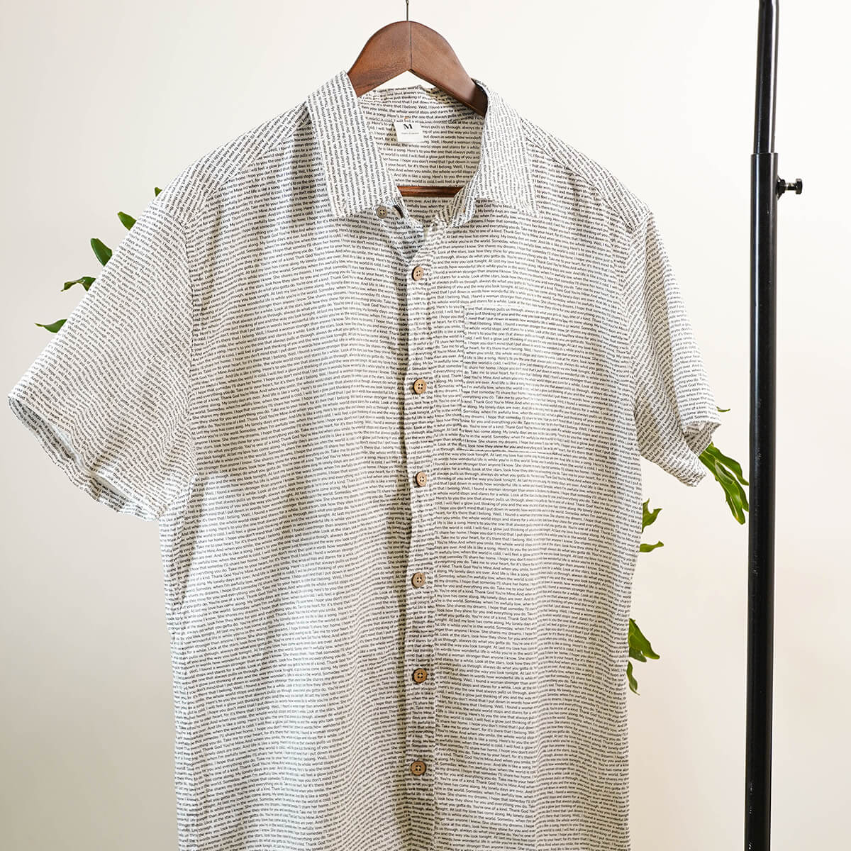 Men's Linen Textured Cotton Short Sleeve Shirt