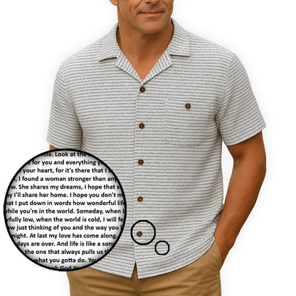 Men's Linen-Look Textured Cotton Hawaiian Shirt