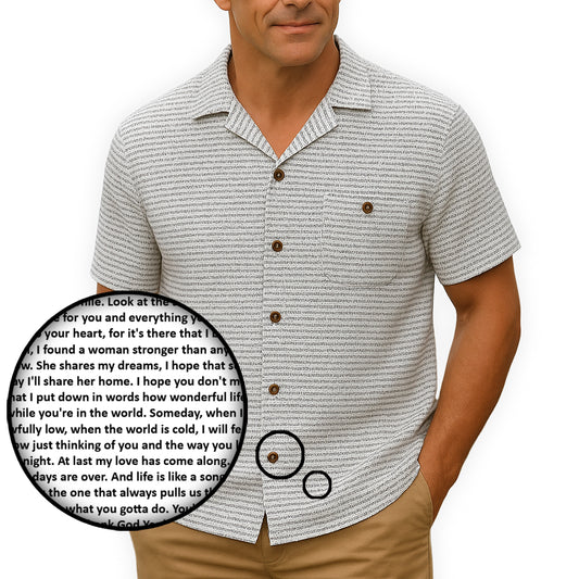Men's Linen-Look Textured Cotton Hawaiian Shirt