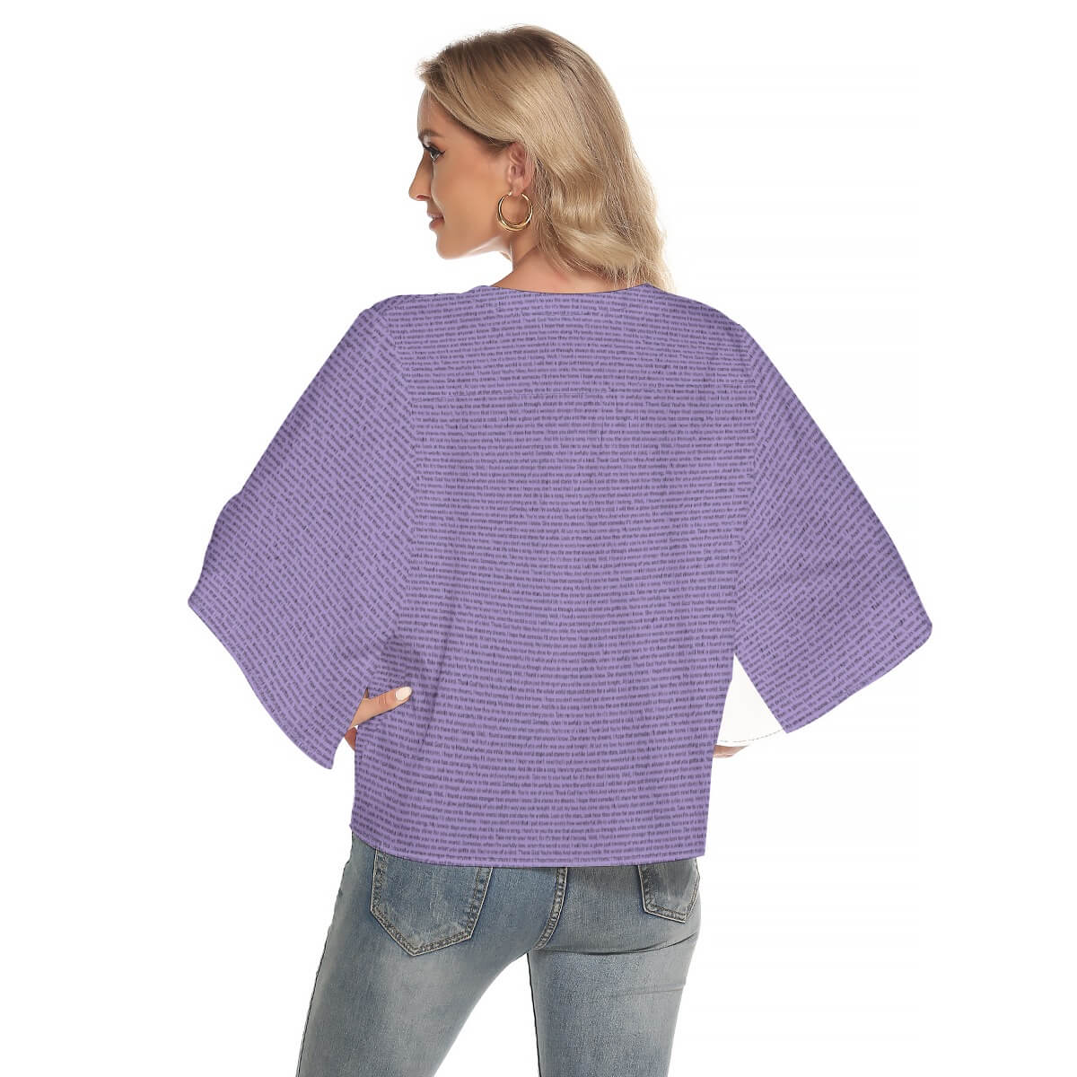 Women's Bat Sleeve Light V - neck Top - TuneInk