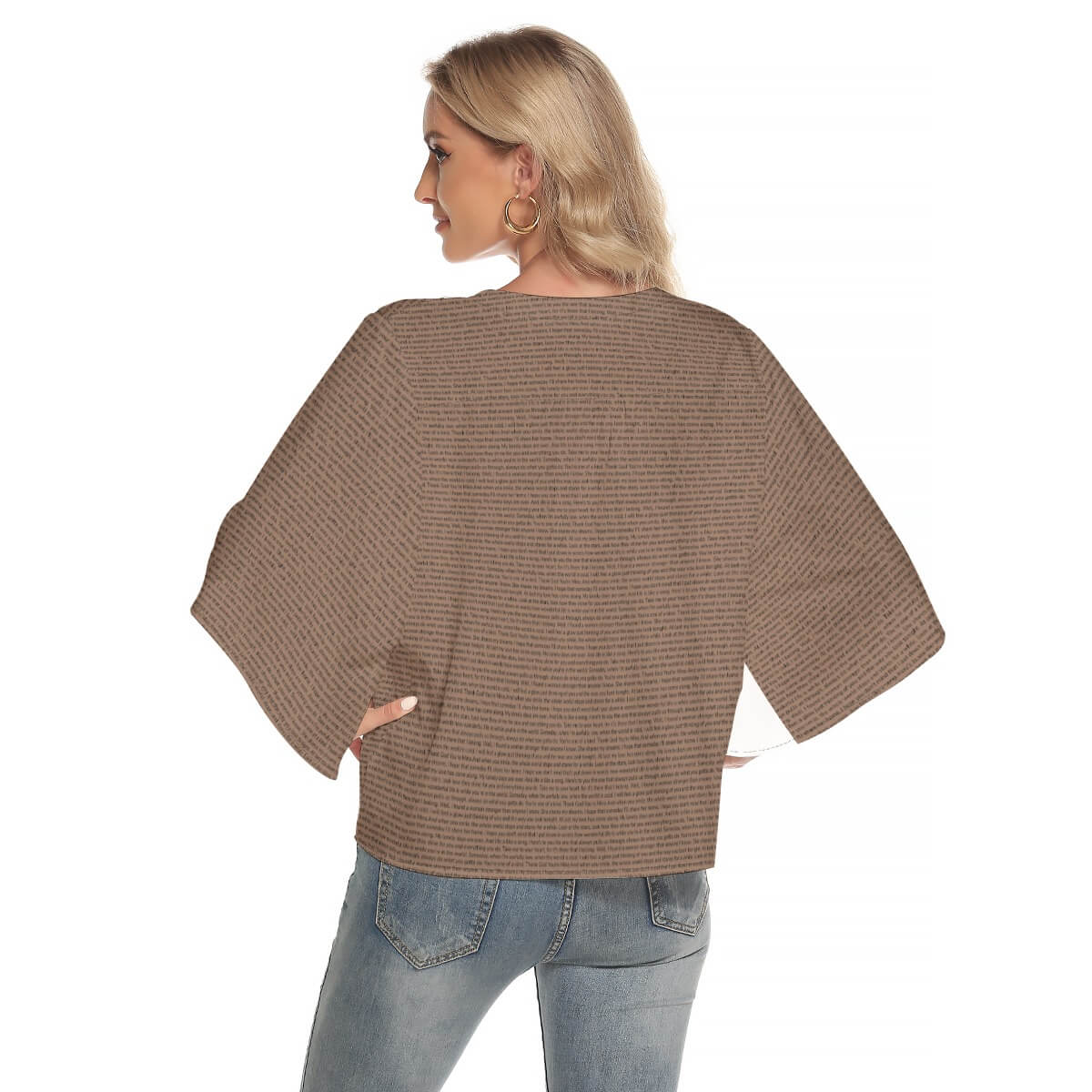 Women's Bat Sleeve Light V - neck Top - TuneInk