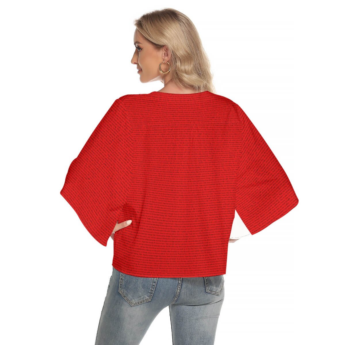 Women's Bat Sleeve Light V - neck Top - TuneInk