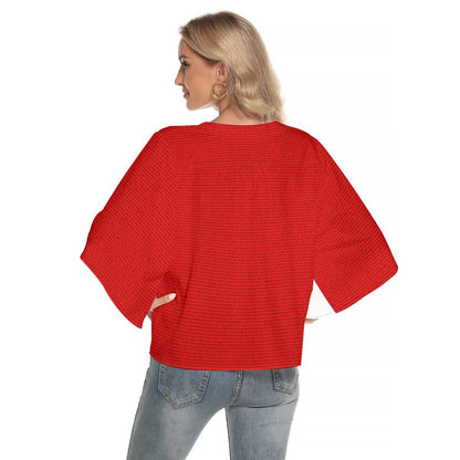 Women's Bat Sleeve Light V - neck Top - TuneInk