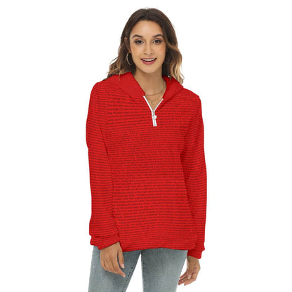 Women's Borg Fleece Hoodie With Half Zip - TuneInk