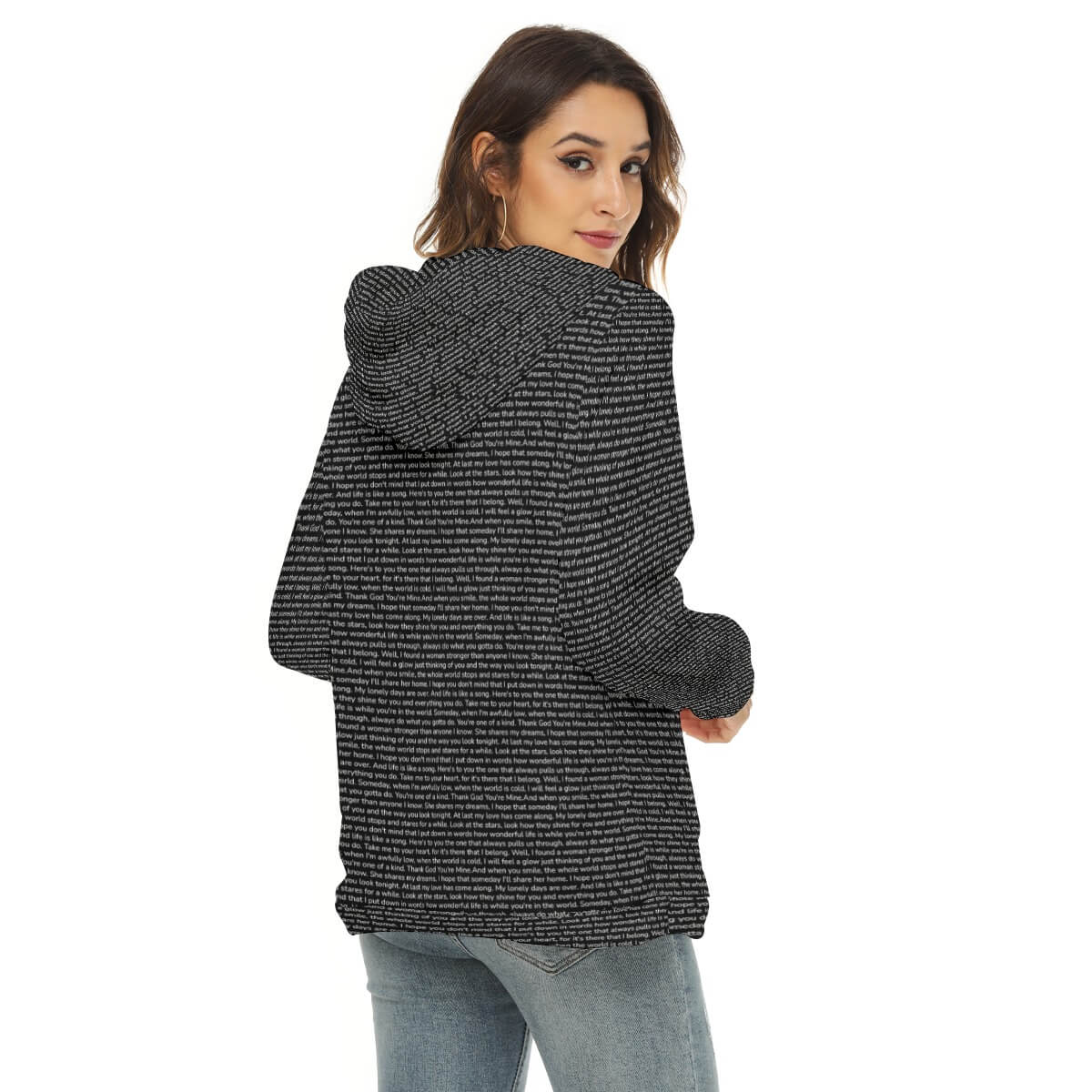 Women's Borg Fleece Hoodie With Half Zip - TuneInk