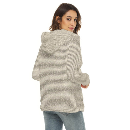 Women's Borg Fleece Hoodie With Half Zip - TuneInk