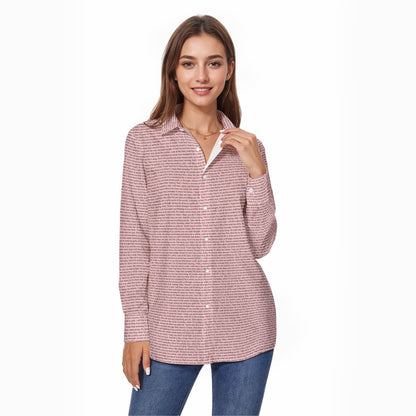 Women's Cotton Long Sleeve Button - Up Shirt - TuneInk