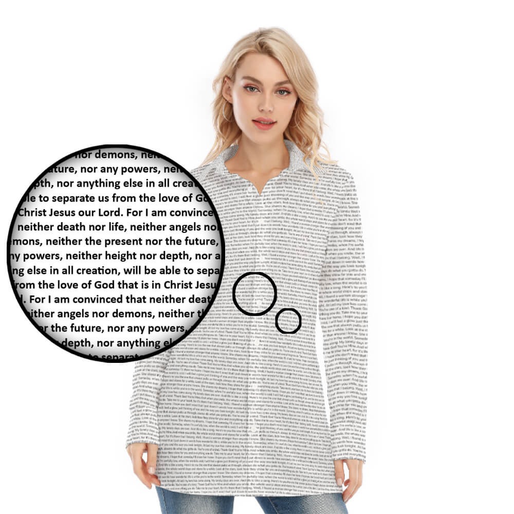 Women's Cotton Long Sleeve Button - Up Shirt - TuneInk