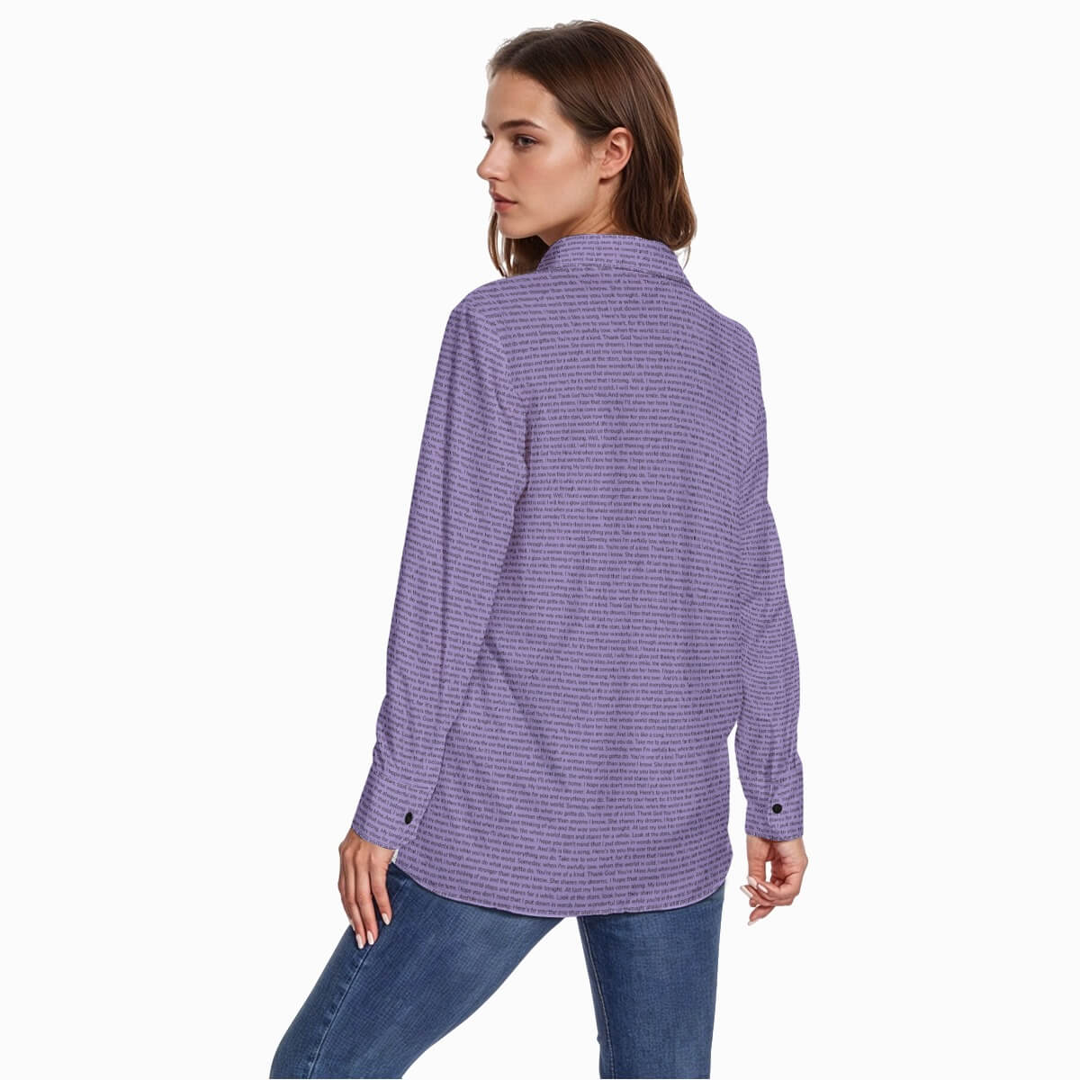Women's Cotton Long Sleeve Button - Up Shirt - TuneInk
