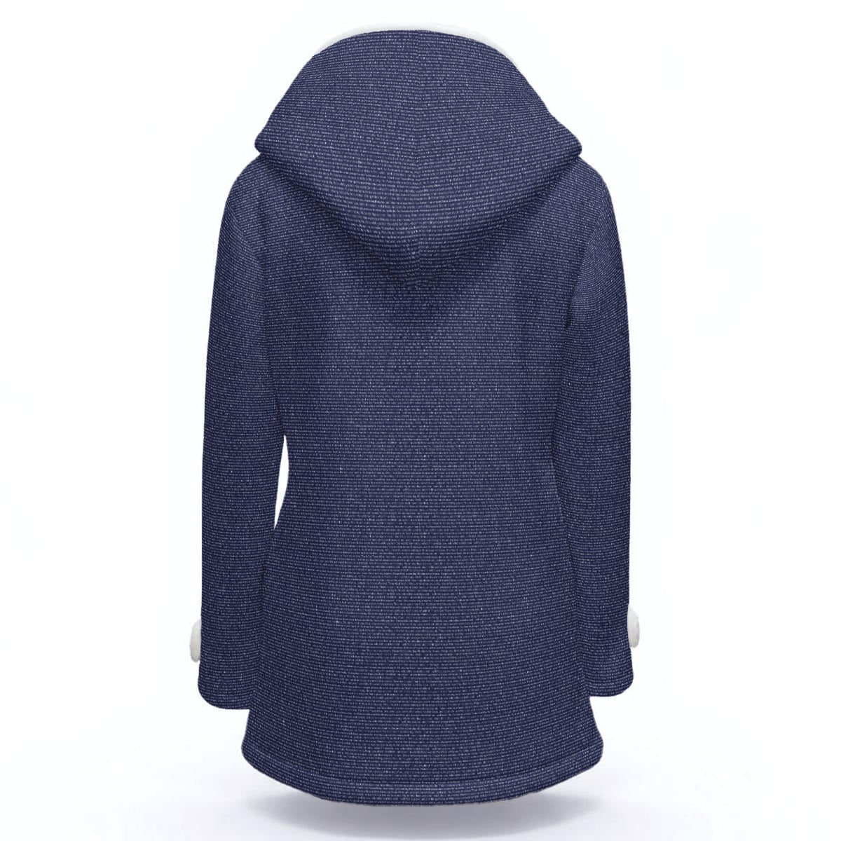 Women's Hooded Double - Breasted Winter Coat With Fleece - TuneInk