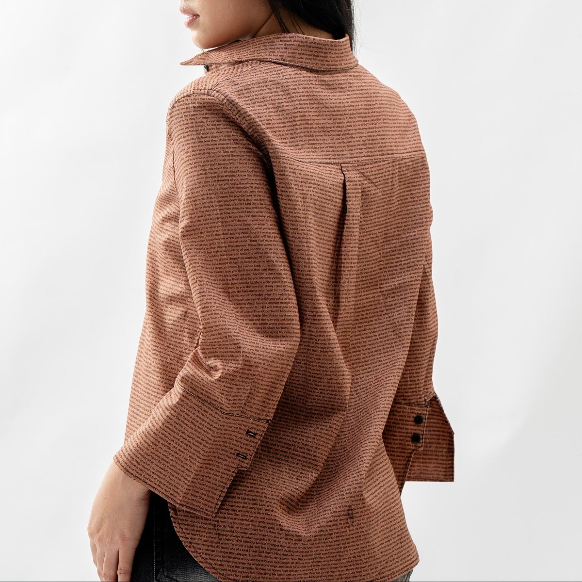 Women's Linen Textured Cotton 3/4 Sleeve Shirt - TuneInk