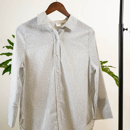 Women's Linen Textured Cotton 3/4 Sleeve Shirt - TuneInk
