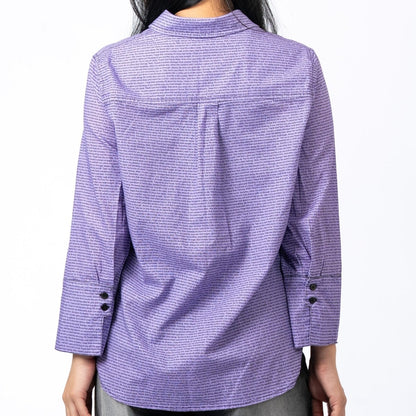 Women's Linen Textured Cotton 3/4 Sleeve Shirt - TuneInk