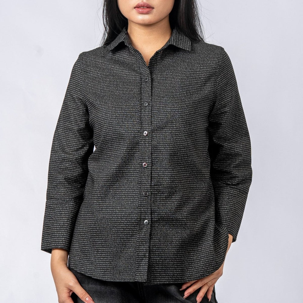 Women's Linen Textured Cotton 3/4 Sleeve Shirt