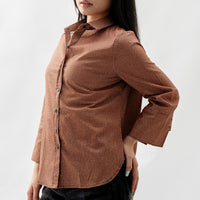 Women's Linen Textured Cotton 3/4 Sleeve Shirt