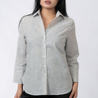 Women's Linen Textured Cotton 3/4 Sleeve Shirt