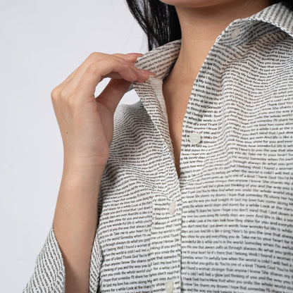 Women's Linen Textured Cotton 3/4 Sleeve Shirt - TuneInk