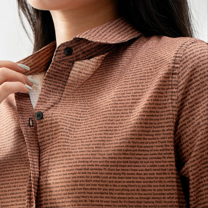Women's Linen Textured Cotton 3/4 Sleeve Shirt - TuneInk