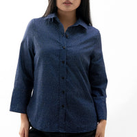 Women's Linen Textured Cotton 3/4 Sleeve Shirt