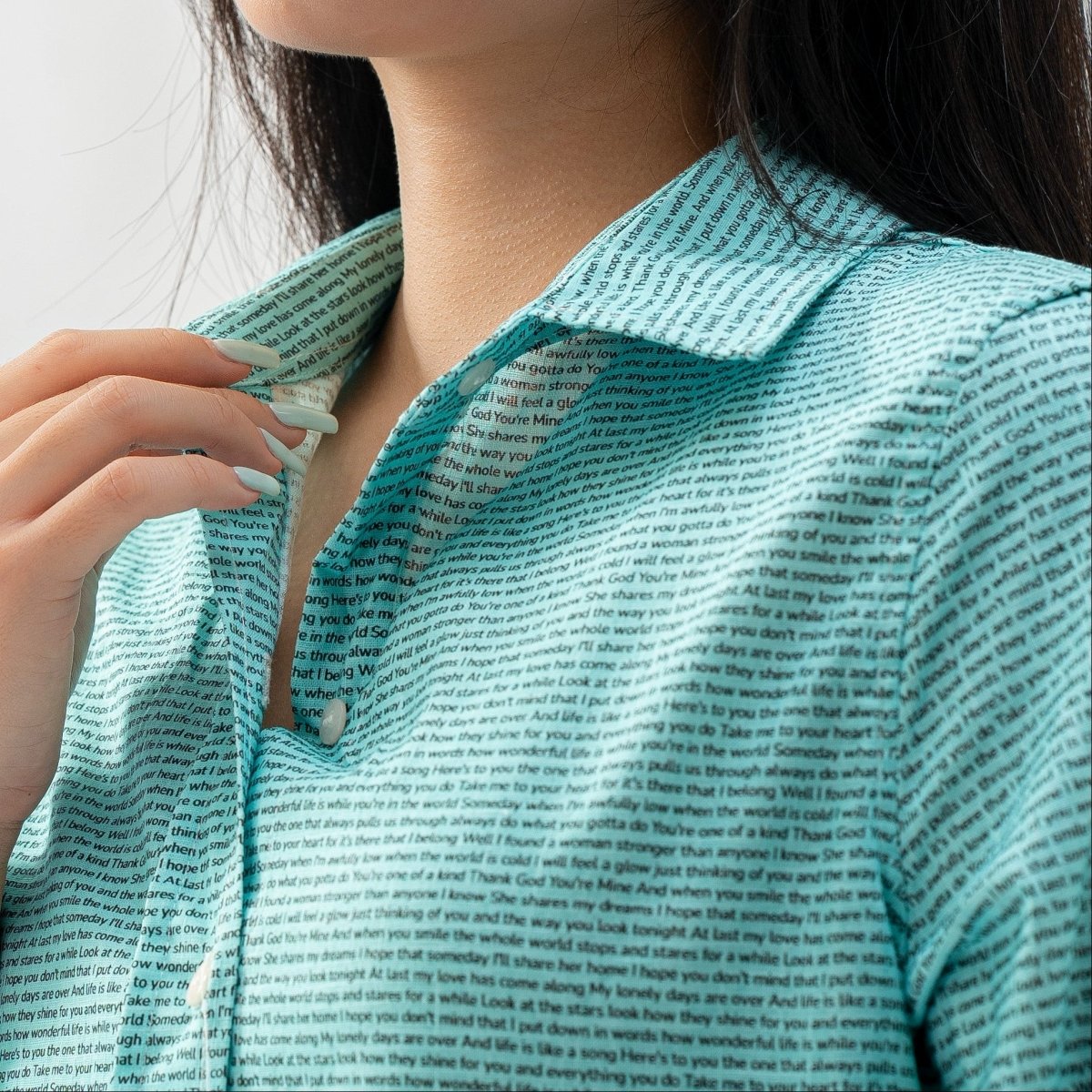 Women's Linen Textured Cotton 3/4 Sleeve Shirt - TuneInk