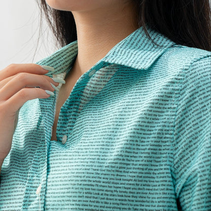 Women's Linen Textured Cotton 3/4 Sleeve Shirt - TuneInk