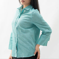 Women's Linen Textured Cotton 3/4 Sleeve Shirt